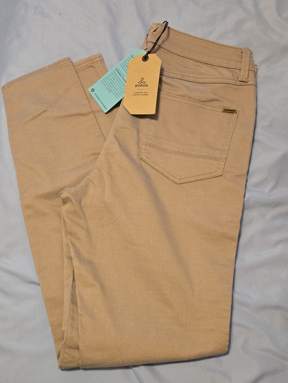 Prana Women's Entrejambe Pants in Light Khaki Tan